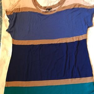 Express Blue white and Turquoise Express tee